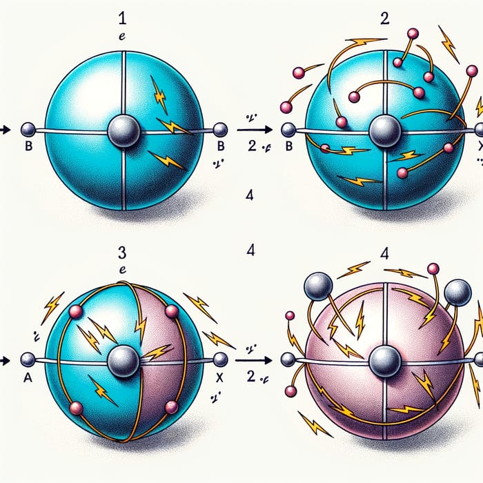 Electron Transfer Between Neutral and Positive Bodies: Step by Step Process