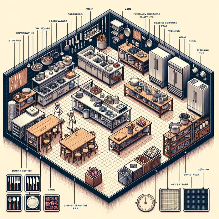 Restaurant Kitchen Plan: Efficient Layout for Cooking, Prep & Service