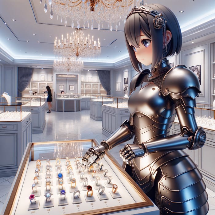 Anime Girl in Armor Chooses a Tiffany's Ring