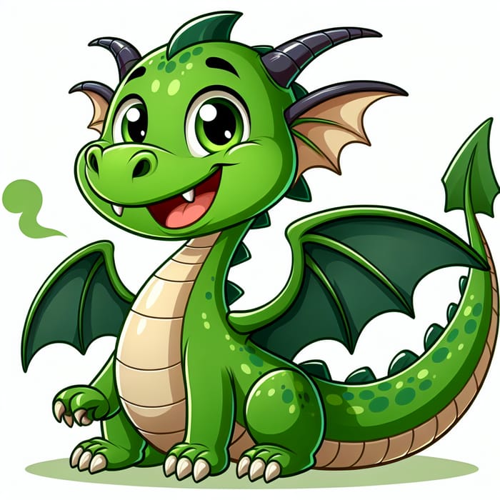 Friendly Dragon Clipart - Cheerful & Playful Design