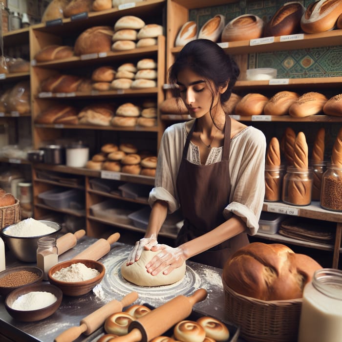 Sofia Kneading Dough in Charming Family Bakery