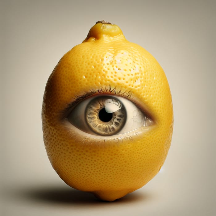 Surreal Lemon with Eye - Intriguing Citrus Art