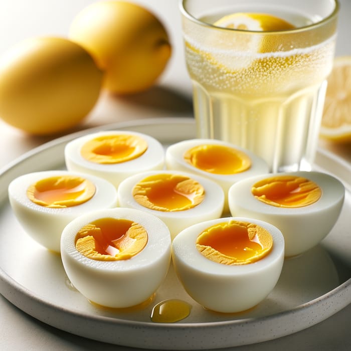 Sliced Boiled Eggs With Fresh Lemon Juice Recipe