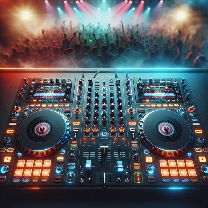 DJ Control Console with Vibrant Energy