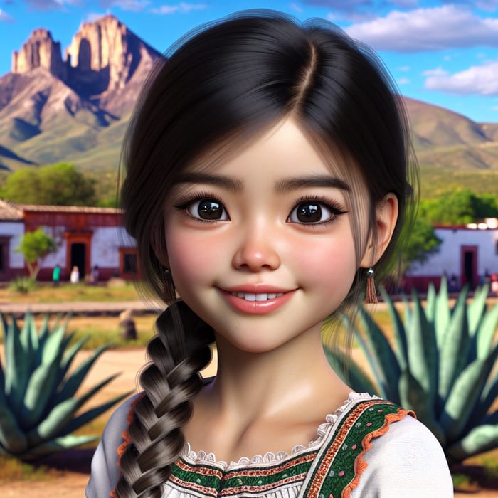 Young Mexican Girl in Aguascalientes - Realistic Image