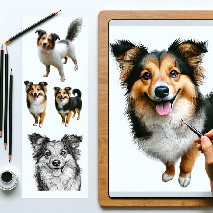 Realistic Dog Illustration: Stunning Creation of a Dog