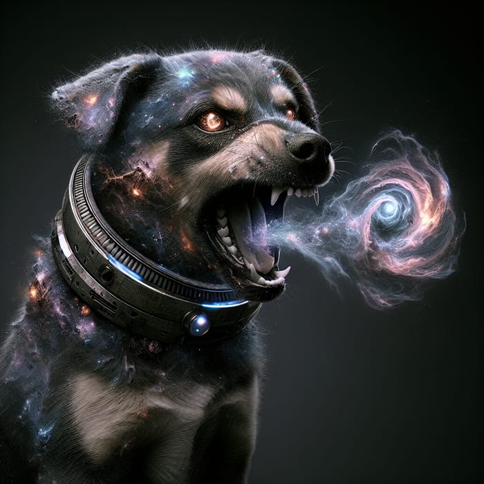 Futuristic Angry Space Dog - Cosmic Fury