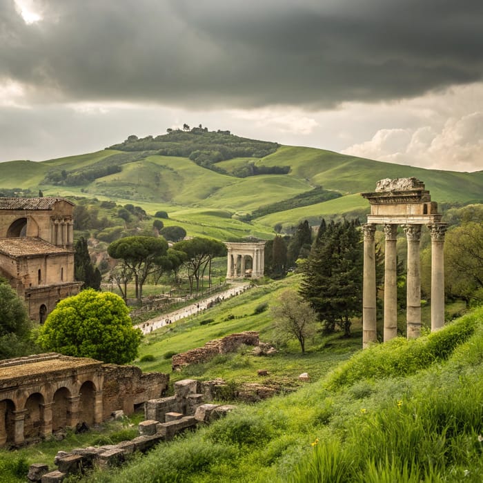 Stunning Roman Scenery with Rolling Hills