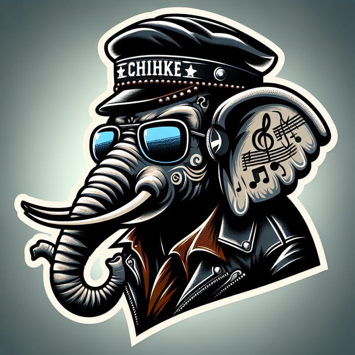 Rockstar Elephant Avatar | Music-Themed Tattoo & CHRKO Cap