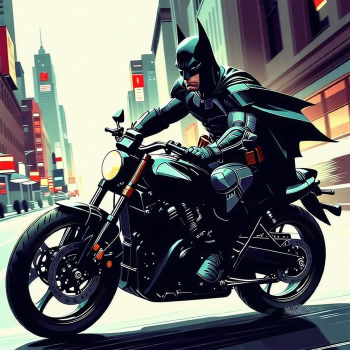 Batman Riding Motorcycle | City Road Adventure