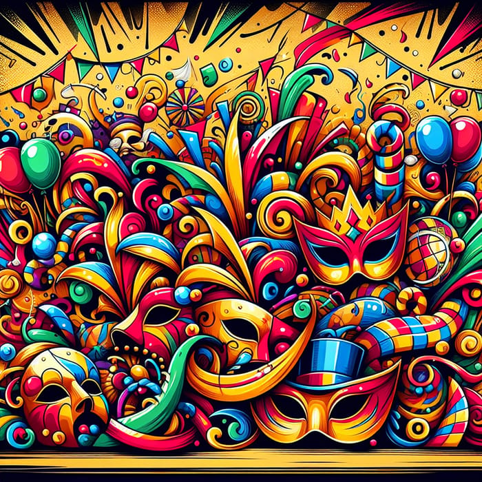 Vibrant Carnival Graffiti Background Design