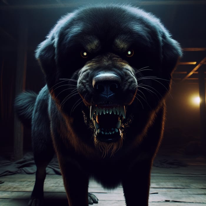 Ominous Dark Dog | Loyalty & Protection