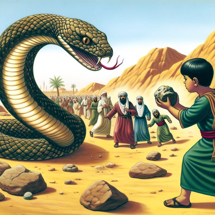 Arabian Desert: Brave Boy Saves Many from Giant Snake