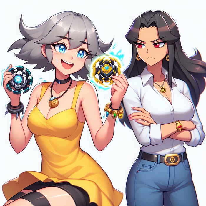 Female Bakugan Brawlers: Grey vs. Black Hair Showdown Female Bakugan Brawlers: Grey vs. Black Hair Showdown