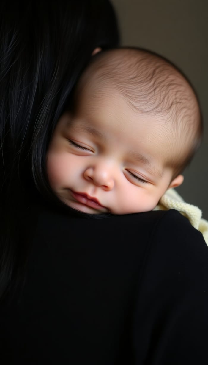 Adorable 4-Month-Old Baby and Persian Mother