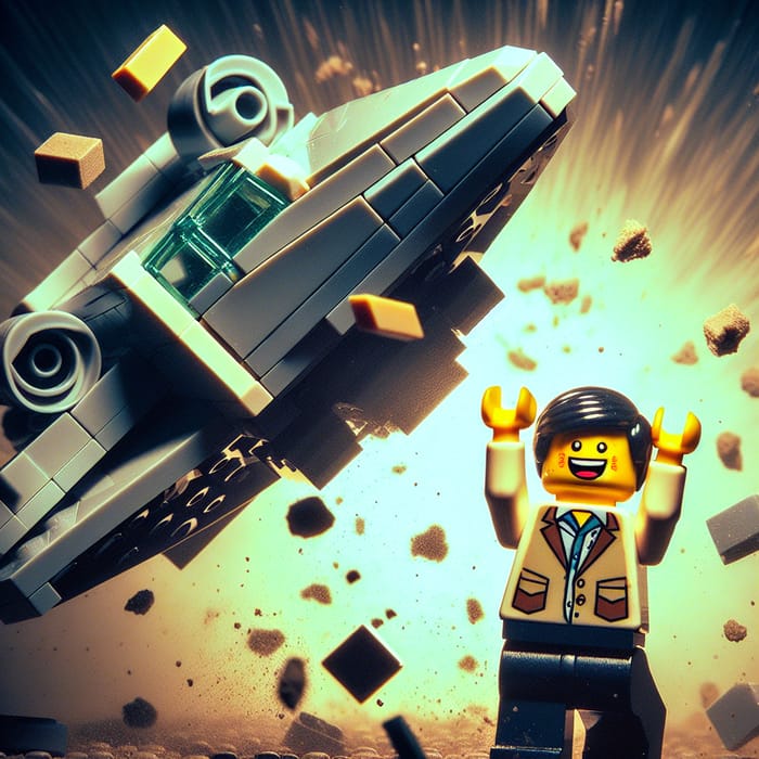 Lego Man Saves Spaceship, Escapes Near Crushing