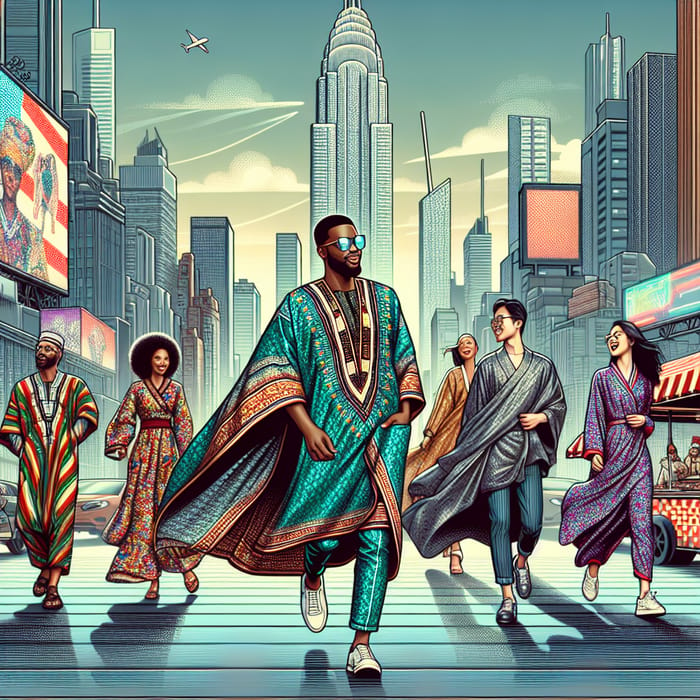 Modern Caftans in Vibrant Pop Culture Scene