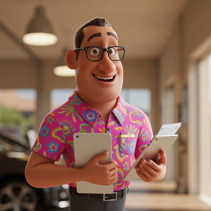 Salesman Pixar Style Character Design