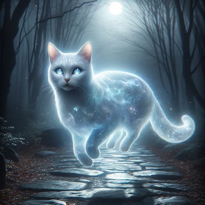 Ethereal Ghost Cat: Enigmatic Feline Beauty