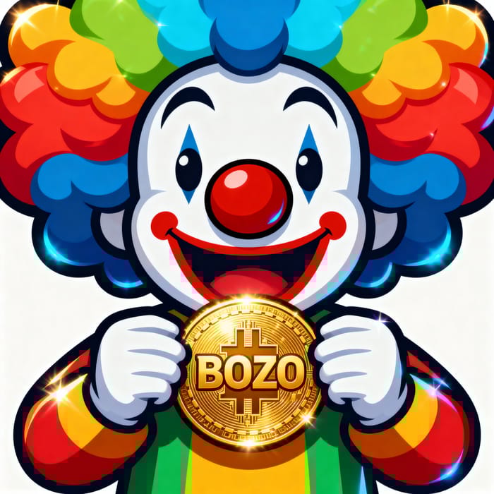 Funny Cartoon Clown Face Logo Design - BOZO Coin