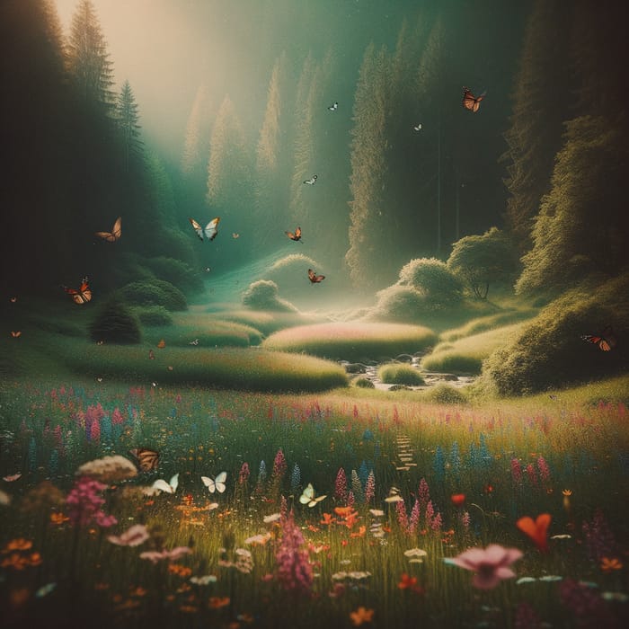 Enchanting Forest Meadow: A Vintage Photograph