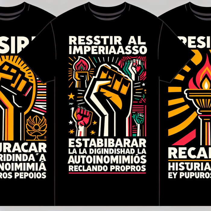 Vibrant Resistance Symbols | Black T-Shirts | Freedom & Dignity