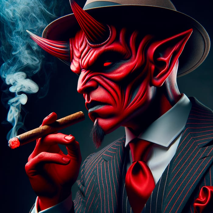 Menacing Devil Gangster Smoking - Diablo Mythological Character Design