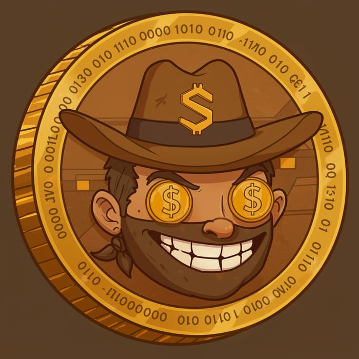 Wild West Memecoin Icon: Unique Crypto Design