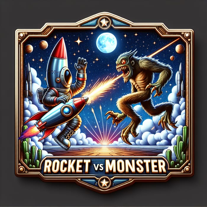 Rocket vs Space Monster - Realistic Showdown Art