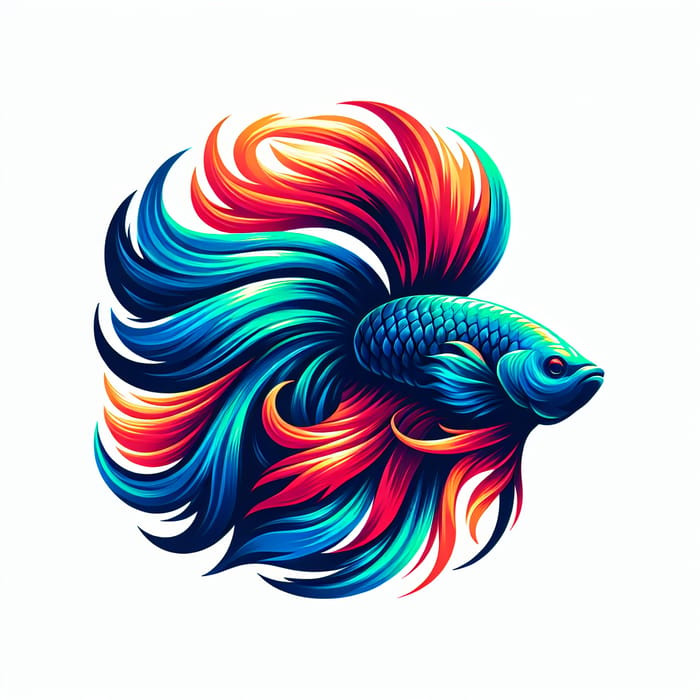 Dynamic Betta Fish Logo Design - Colorful & Striking