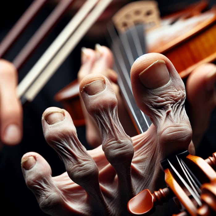 Gross Toe Nails on Violin Player - Music & Contrast