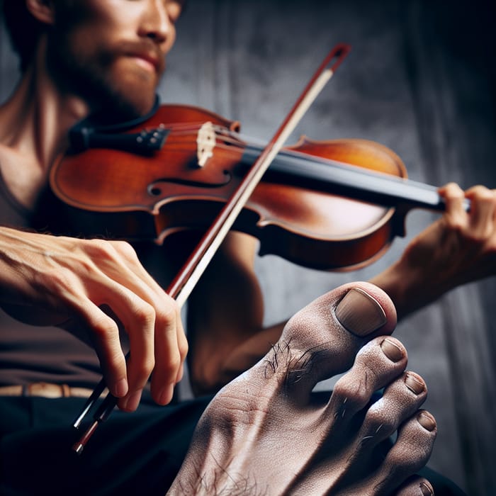 Gross Toe Nails on Violin Player - Masterful Music Performance