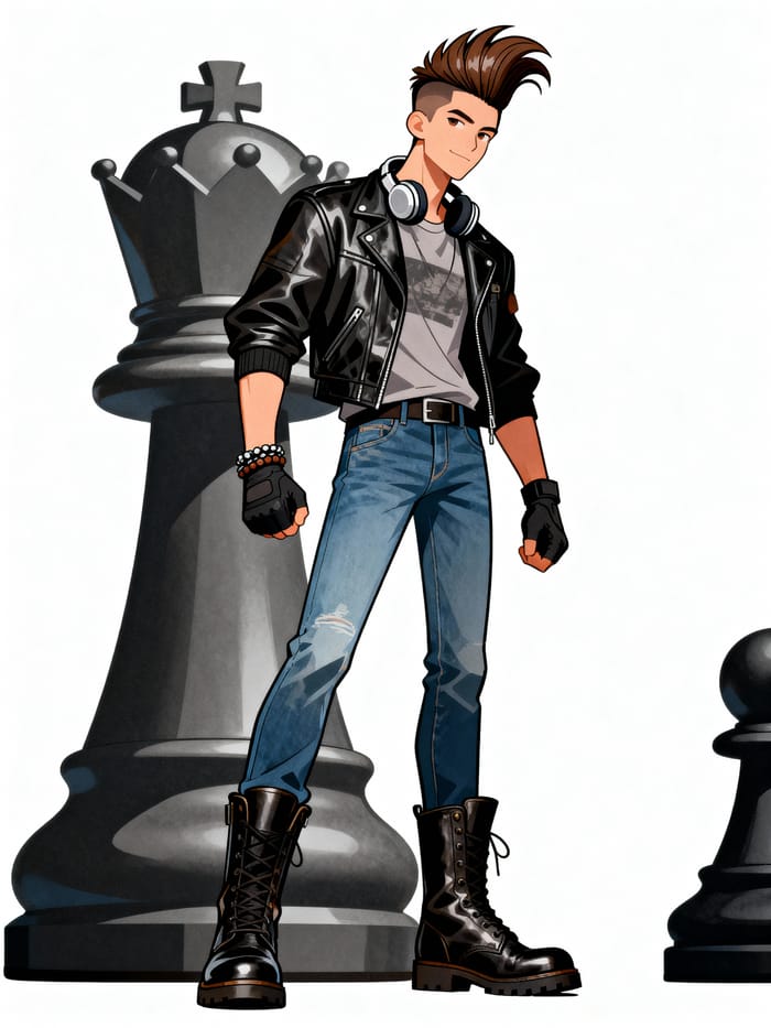 Charismatic Knight-Inspired Man Illustration