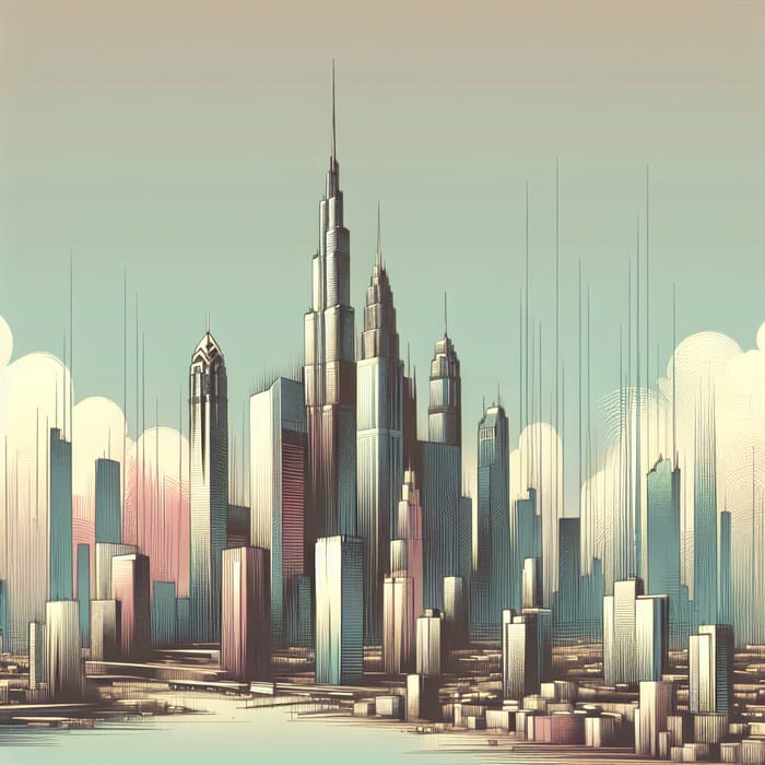 Abstract City Skyline Artwork