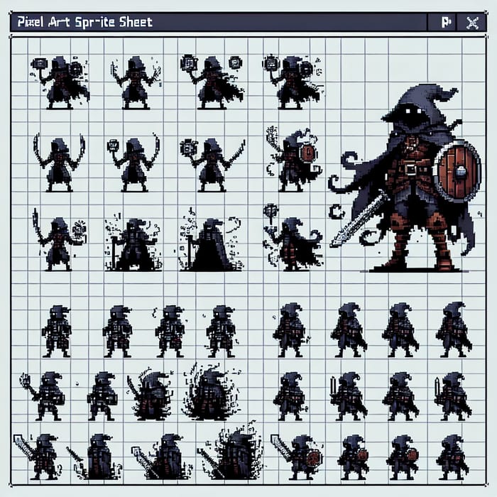 Pixel Art Sprite Sheet: RPG Character Design