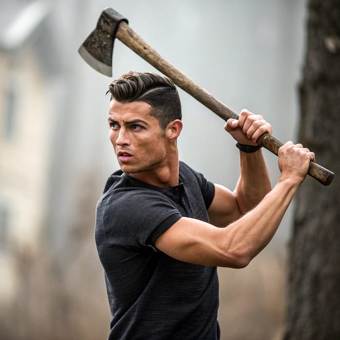 Ronaldo with an Axe: Epic Image