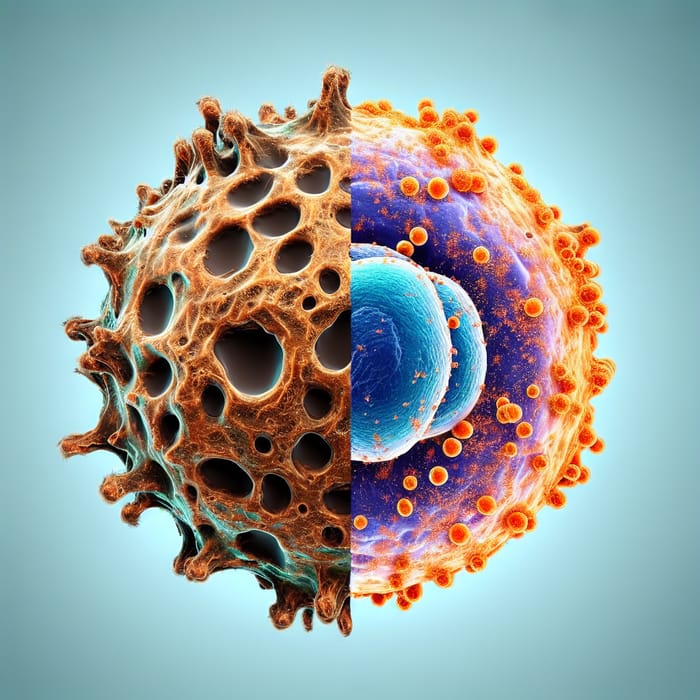 Oxidized vs. Healthy Human Cell - A Visual Comparison