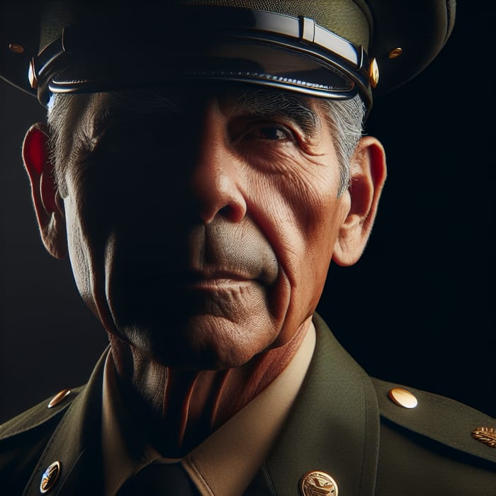 Hispanic Military Veteran Portrait - Worn Features & Dynamic Lighting