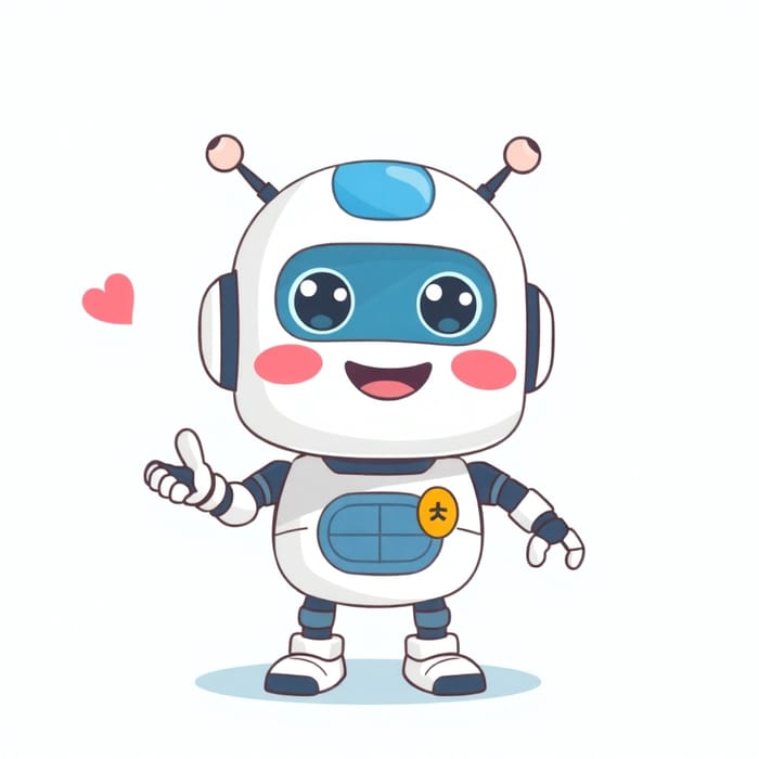 Cute Robot Mascot for Language Learning App