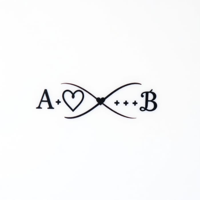 Infinity Tattoo Design with Hearts A & B