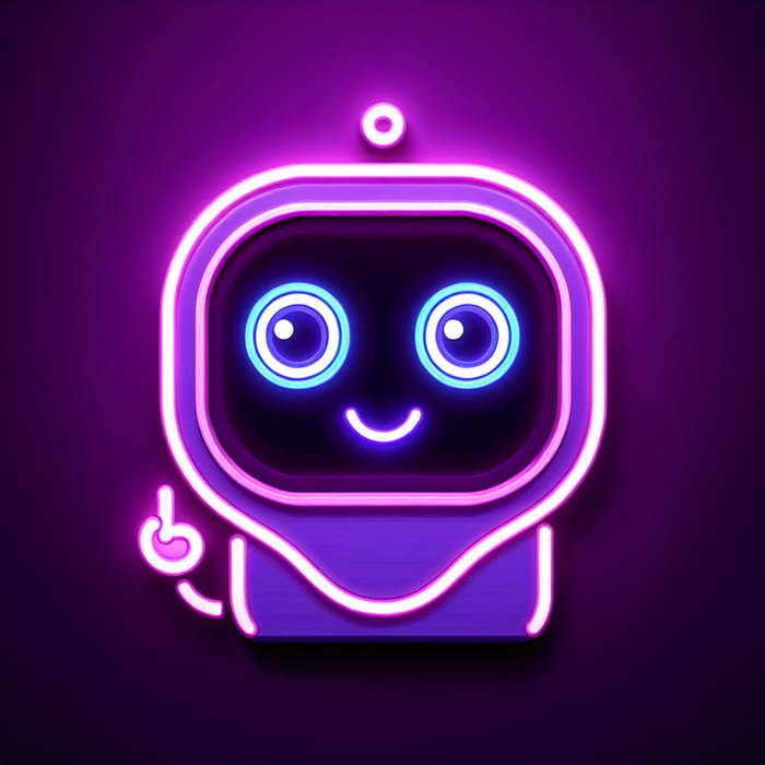 Neon Purple AI Mascot Design