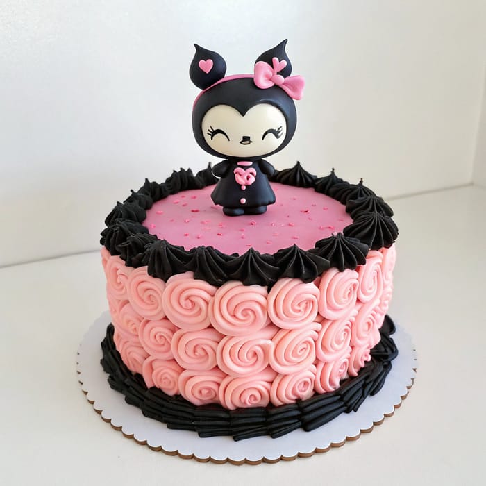 Kuromi-Inspired Birthday Cake with Funko Pop Topper