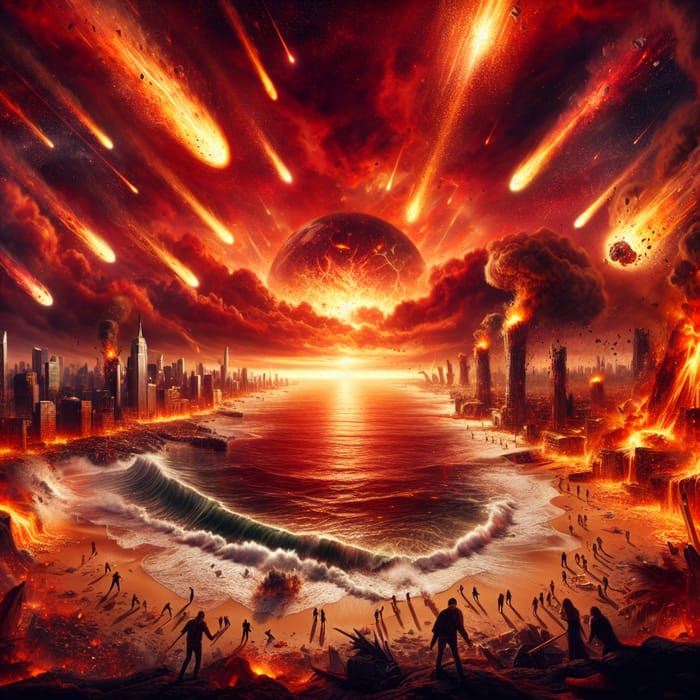 Apocalyptic Scene: Survivors Witness Earth's End