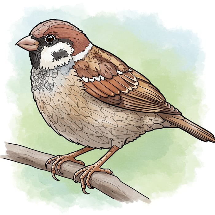 Coloring Pages of Sparrows for Kids