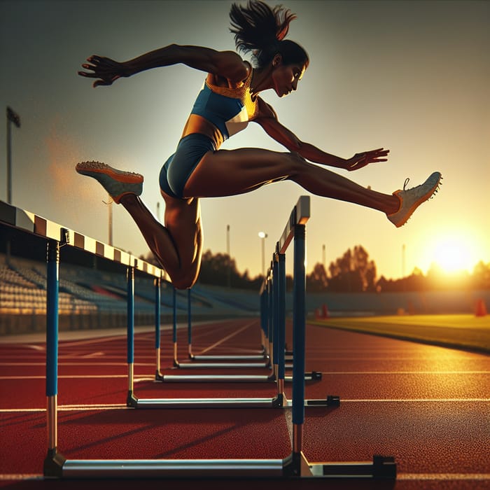 Dynamic Hurdler Leaping over Obstacle in Intense Competition