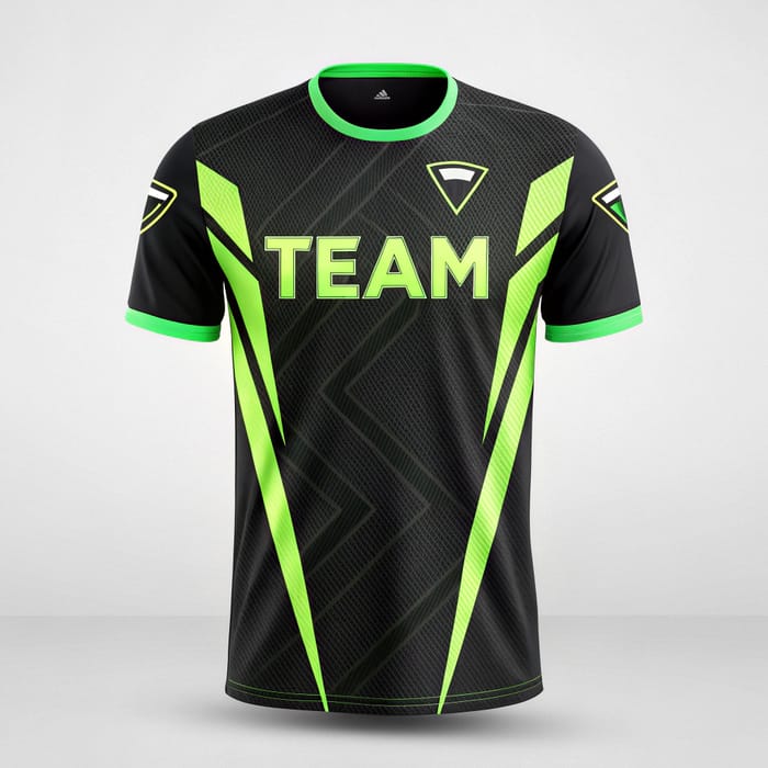 Black and Neon Green Esport Jersey