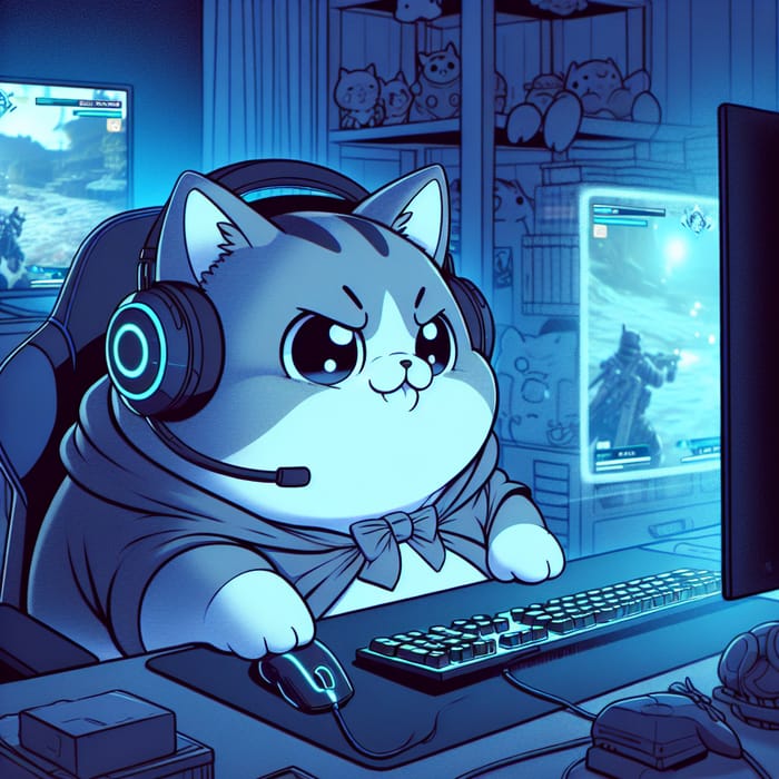 Fat Cat Streamer: Anime Gaming Character