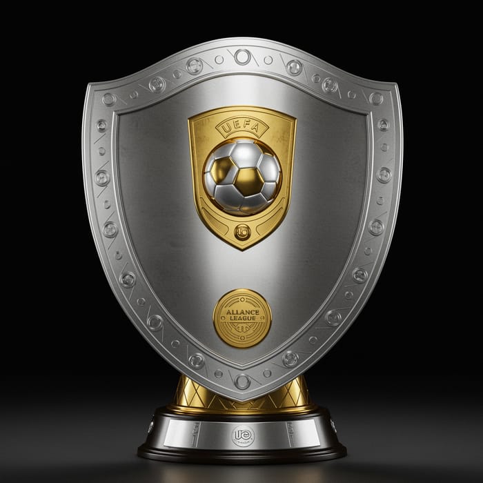 Intricate UEFA Football Trophy Shield Intricate UEFA Football Trophy Shield