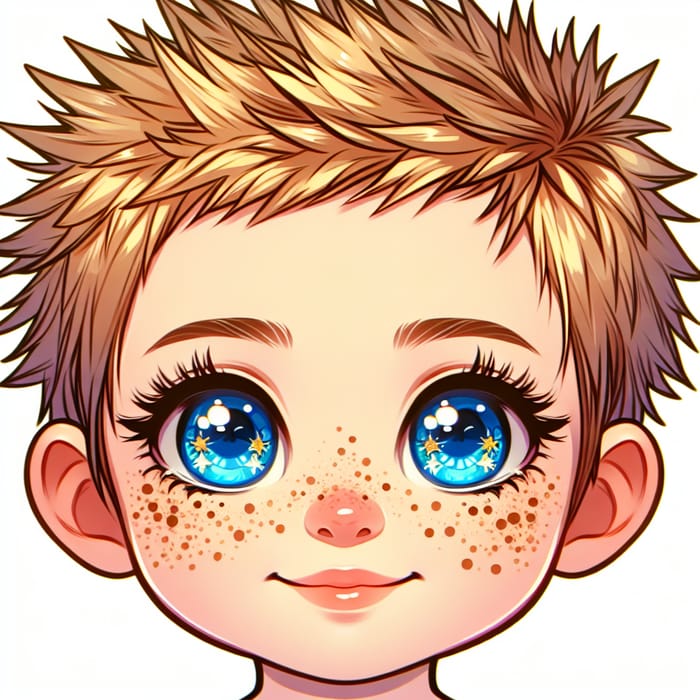 Adorable Baby Girl with Spiky Blonde Hair & Blue Eyes | Anime