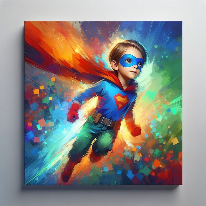 Young Boy Superhero: Dynamic Comic Art